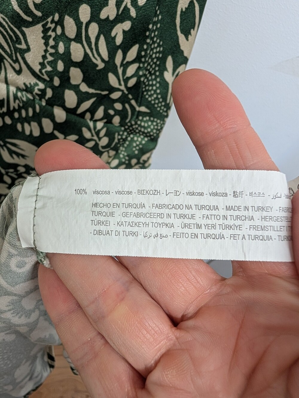 Zara Green and Cream Floral Satin Maxi Dress - Picture 4 of 5